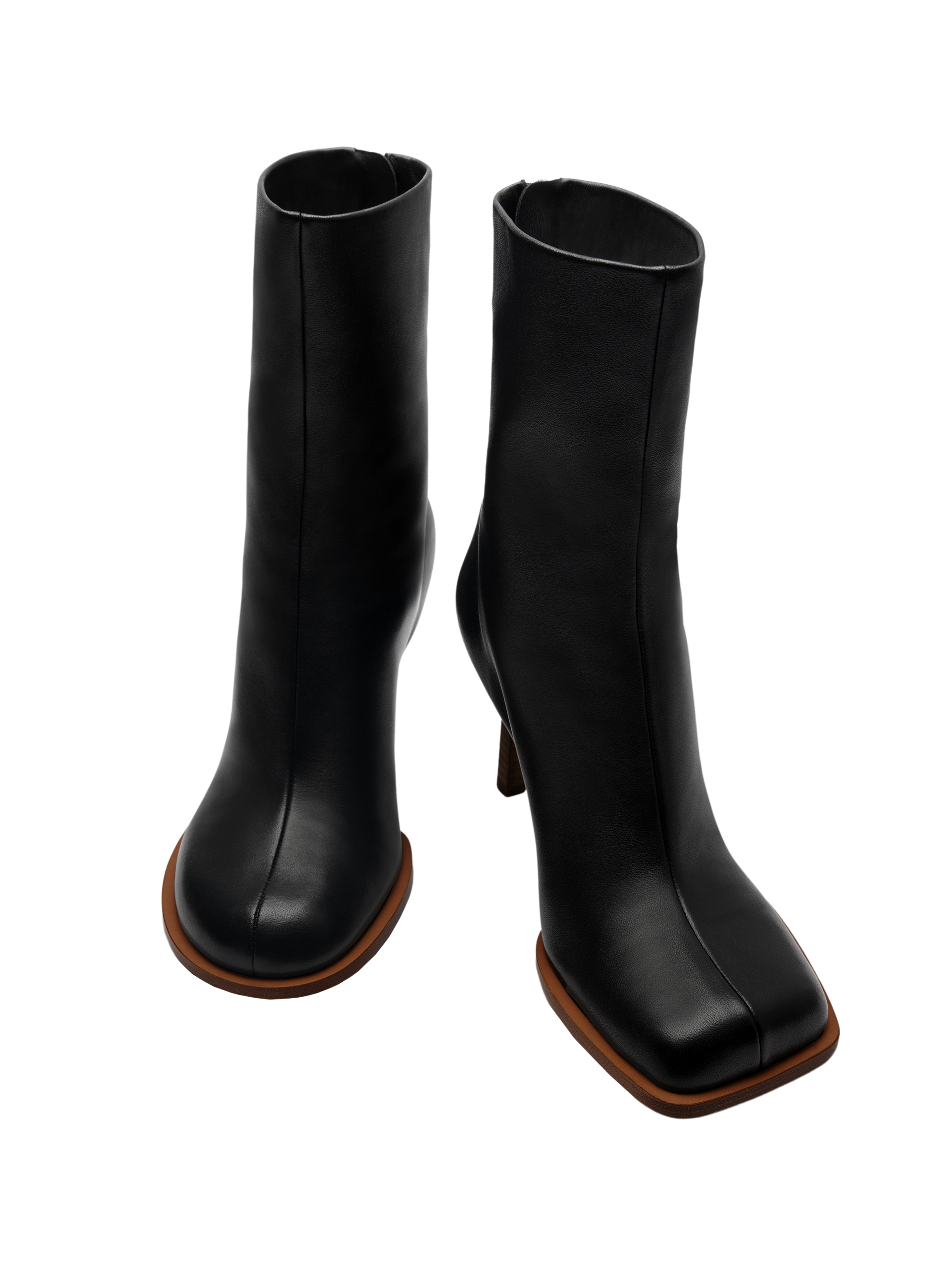 Bottines Rond Carré en cuir - Black
