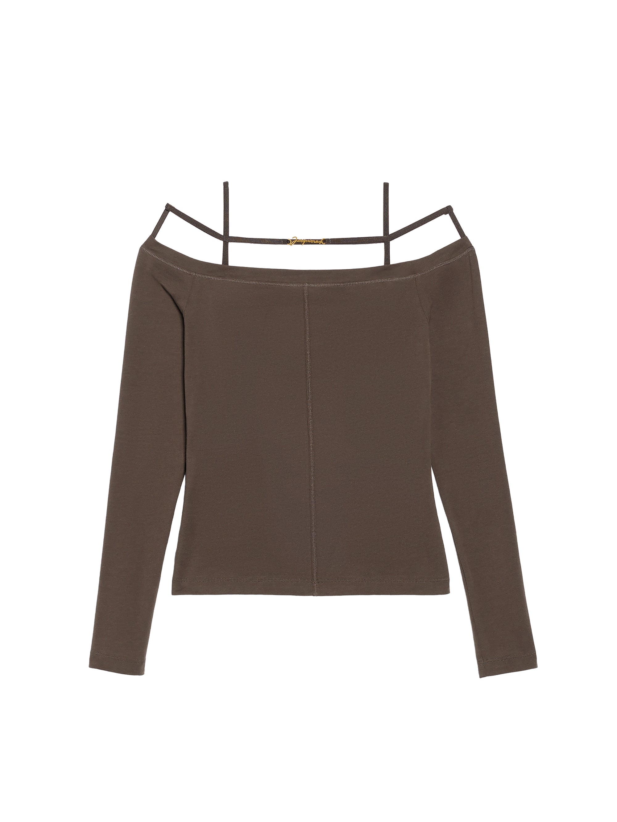 T-shirt Sierra transparent à épaules dénudées - Dark Brown