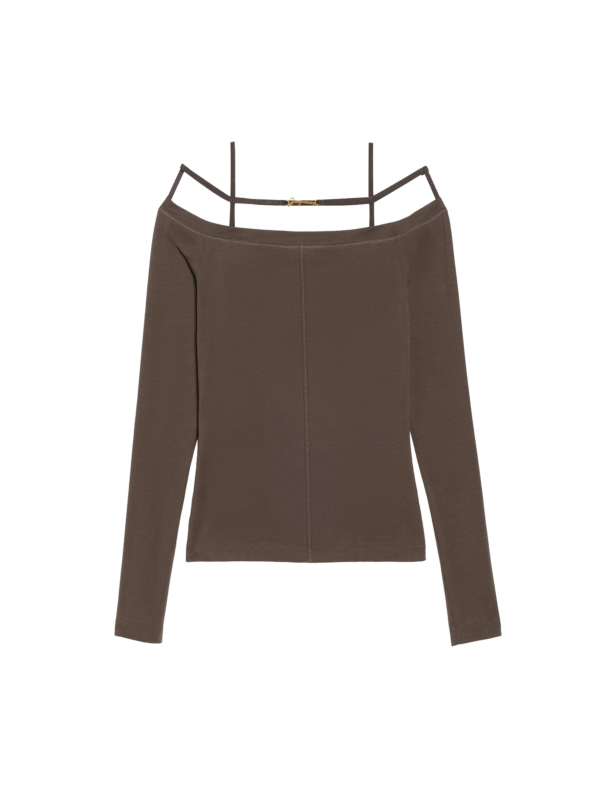 T-shirt Sierra transparent à épaules dénudées - Dark Brown