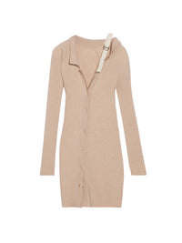 Robe courte Maille Colin en laine - Beige