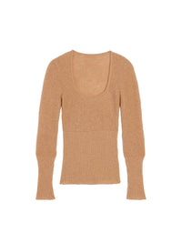 Haut Dao en laine - Dark Beige