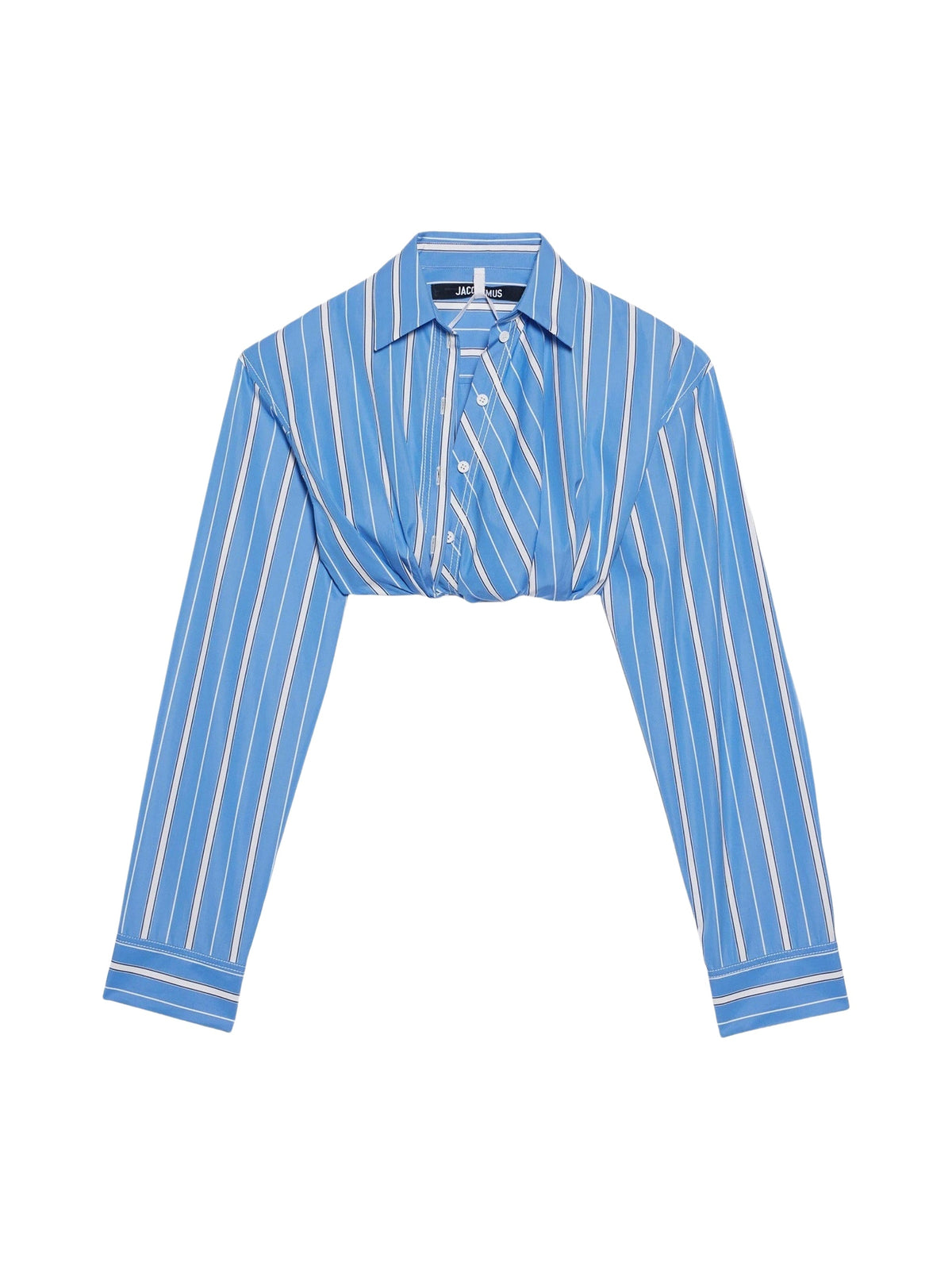 Chemise courte Bahia drapée - Blue Stripes