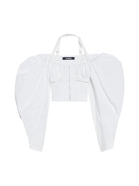 Blouse à manches bouffantes - White