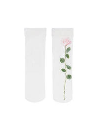 Chaussettes Rosa à fleurs - Rose White
