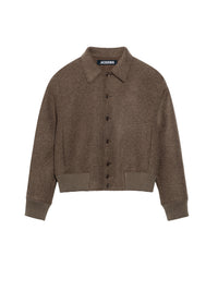 Bomber Feltro feutré à bords côte - Dark Brown
