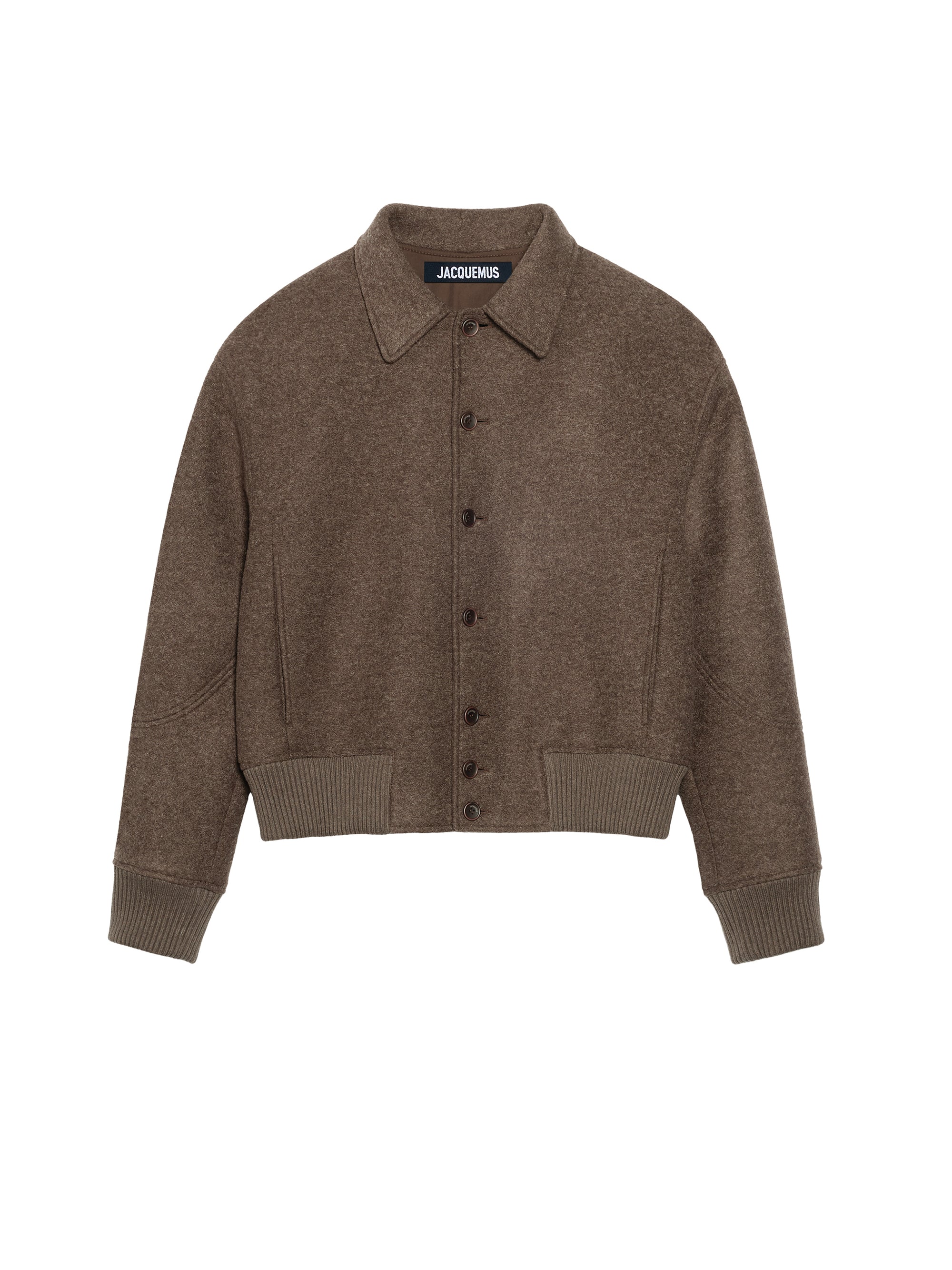 Bomber Feltro feutré à bords côte - Dark Brown