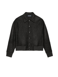 Bomber Feltro feutré à bords côte - Dark Grey
