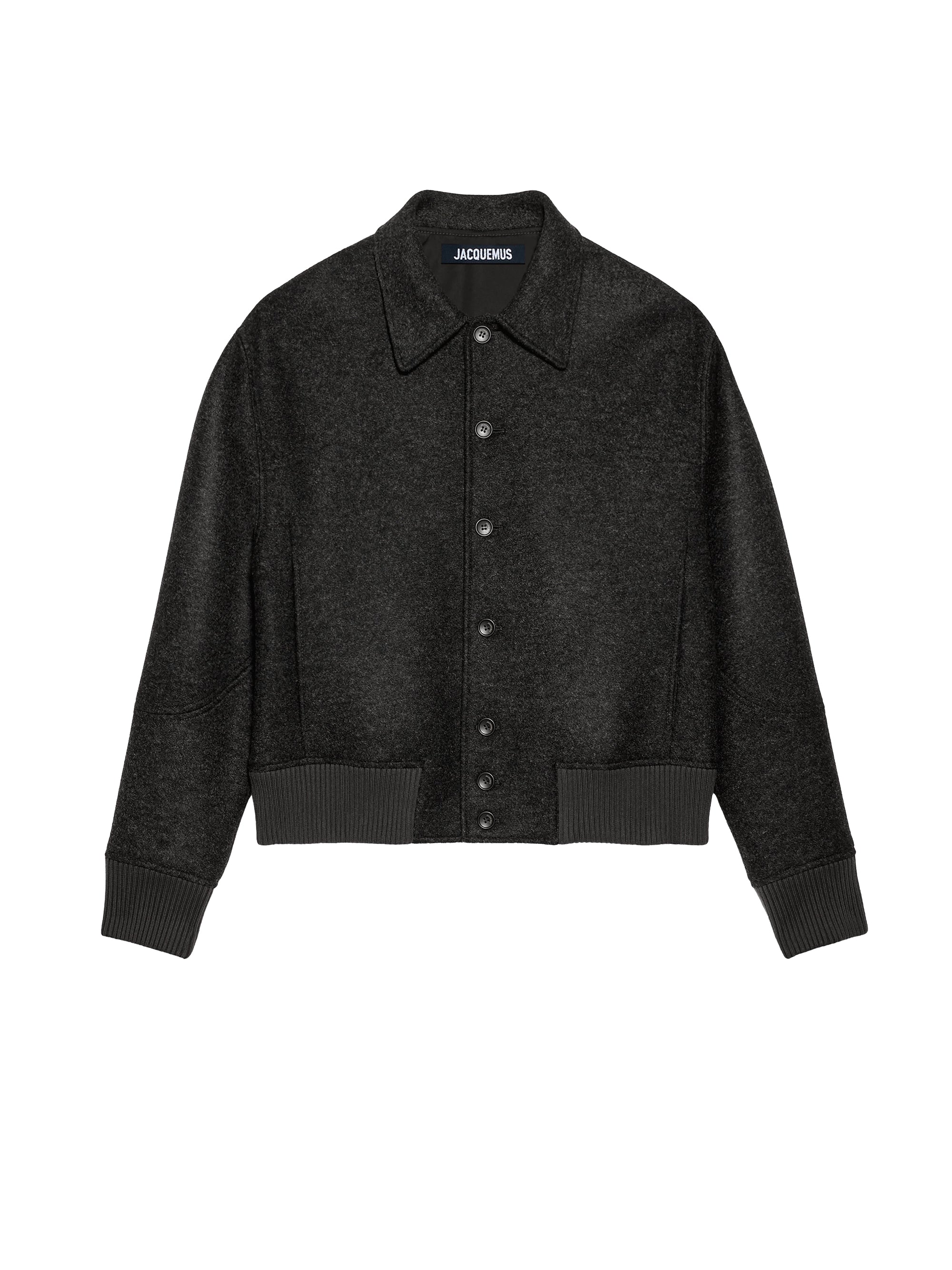 Bomber Feltro feutré à bords côte - Dark Grey