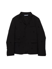 Veste Piccinni Brodee en laine - Black & Black Dots