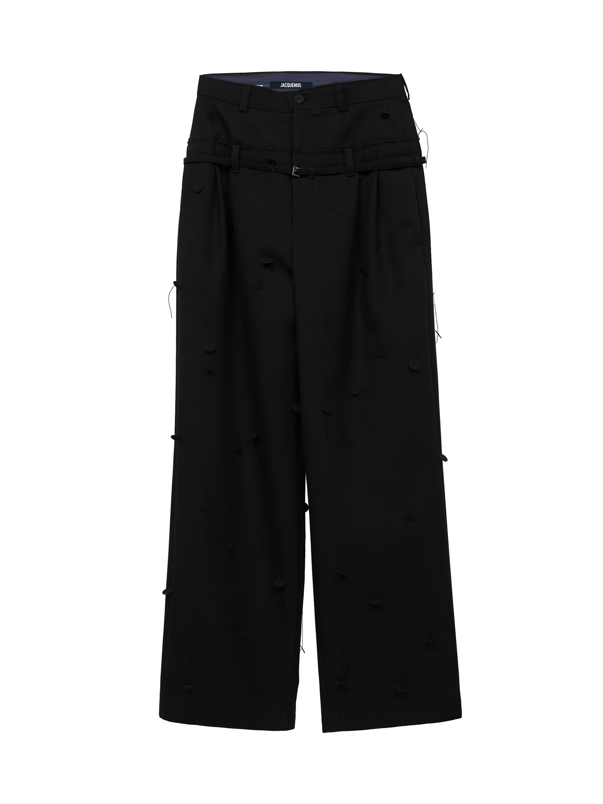 Pantalon Piccinni en laine - Black & Black Dots