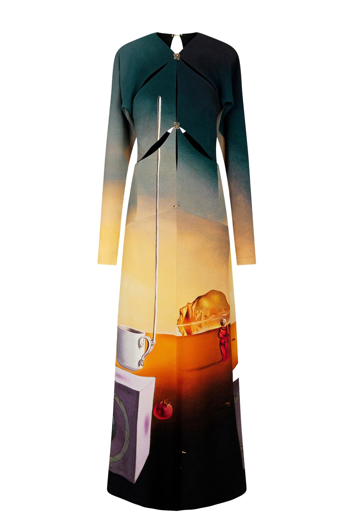 Robe à manches longues en crêpe imprimé Dalí - Reve