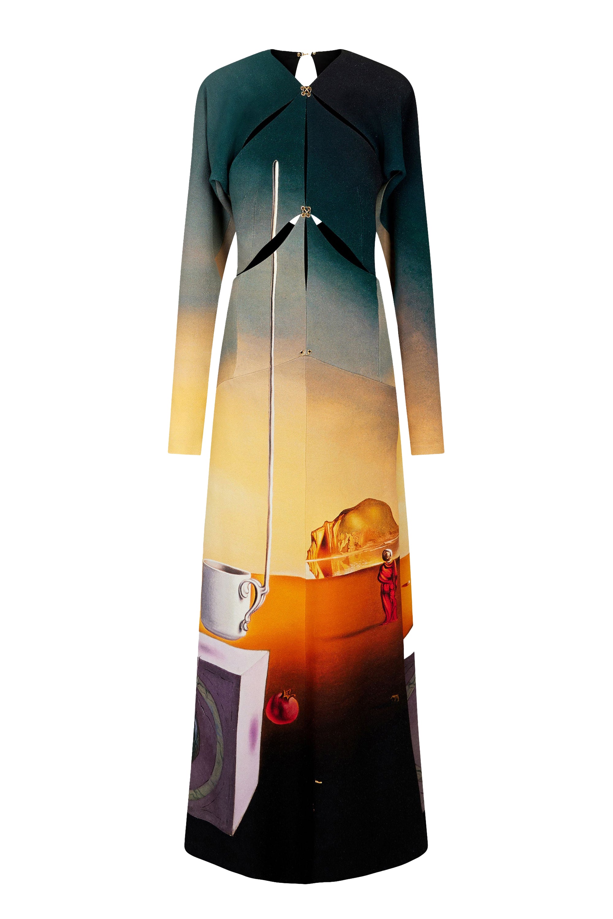Long-sleeved printed crepe dress - Rêve