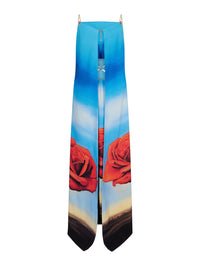 Robe en crêpe imprimé Dalí à ouverture au dos - Rose Meditative