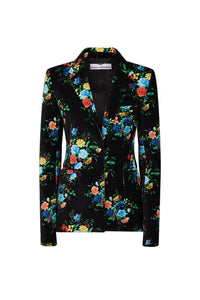 Manton Black Flower Veste - Manton Black Flower