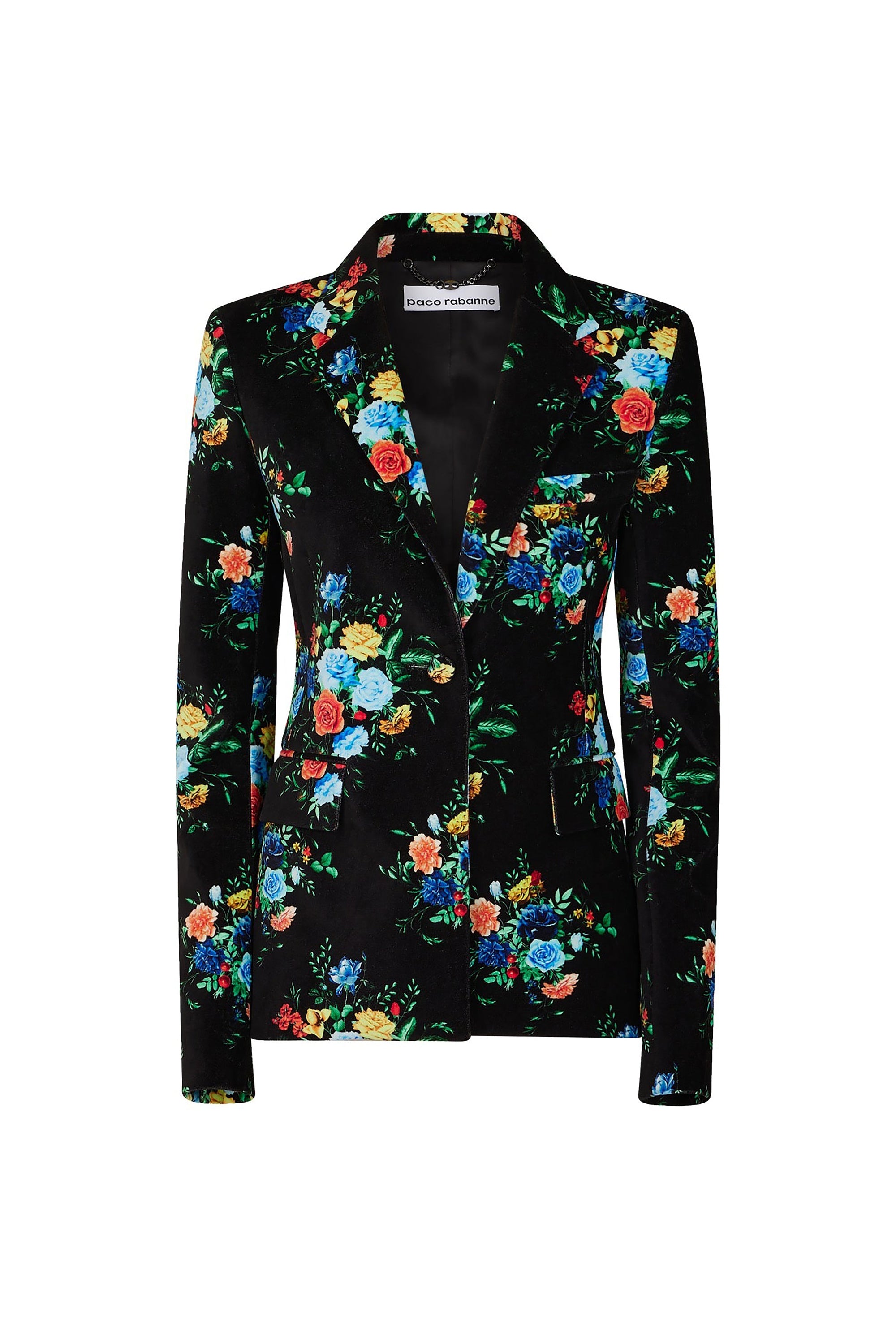 Manton Black Flower Veste - Manton Black Flower