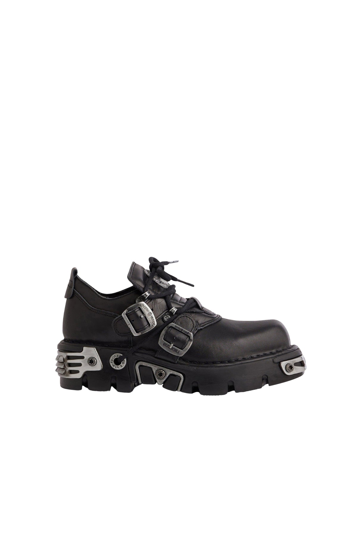 Bottines New Rock en cuir - Black