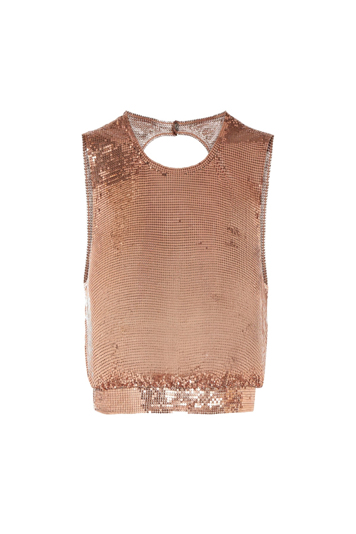 Top court en mesh à croisure au dos - Pink Gold