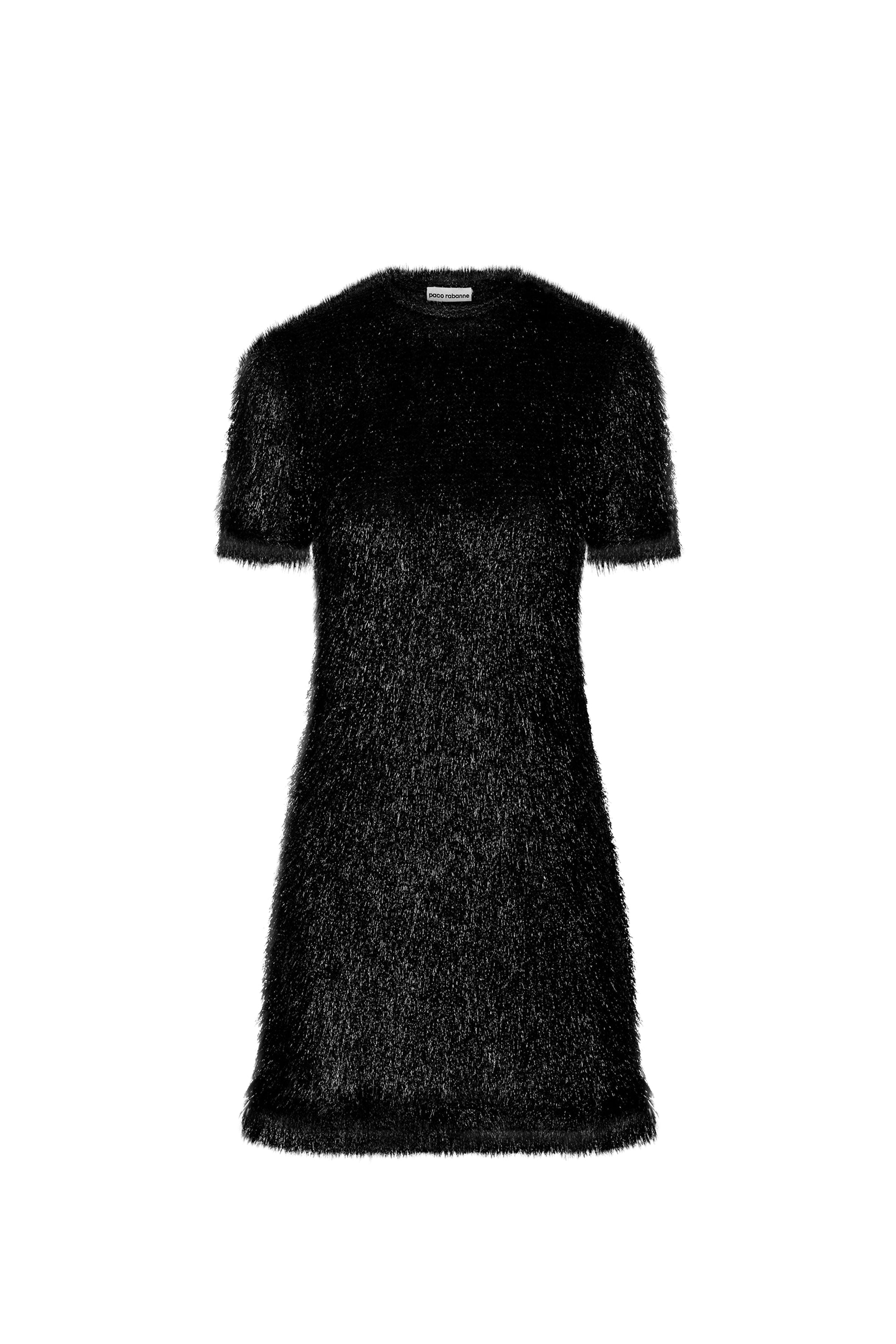 Textured short dress - Black