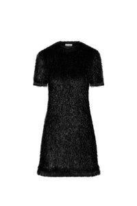Robe courte poilu à détail "eight PR" - Black