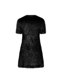 Robe courte poilu à détail "eight PR" - Black