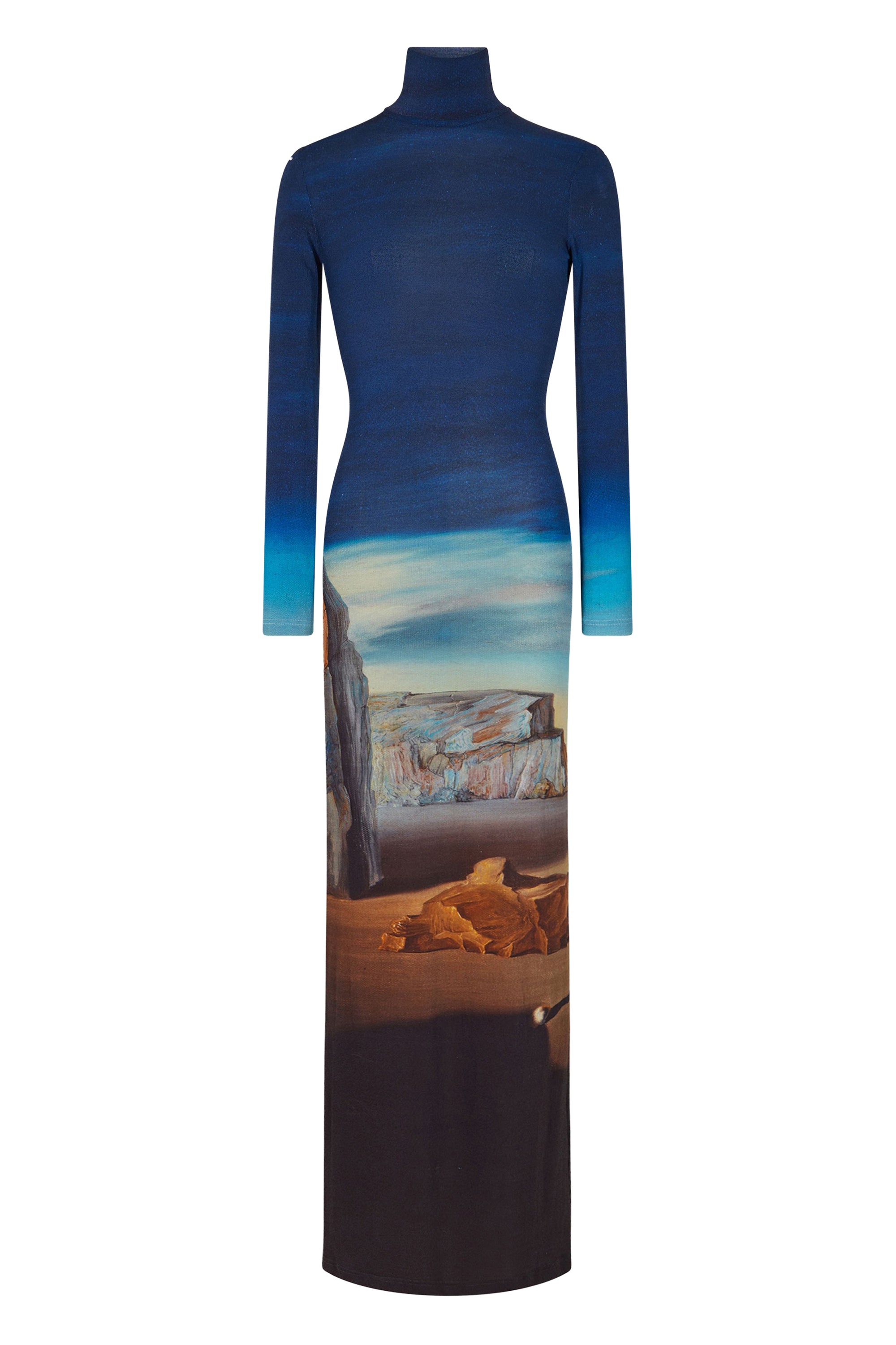 Dalí print high neck maxi dress - Ombres Descendants