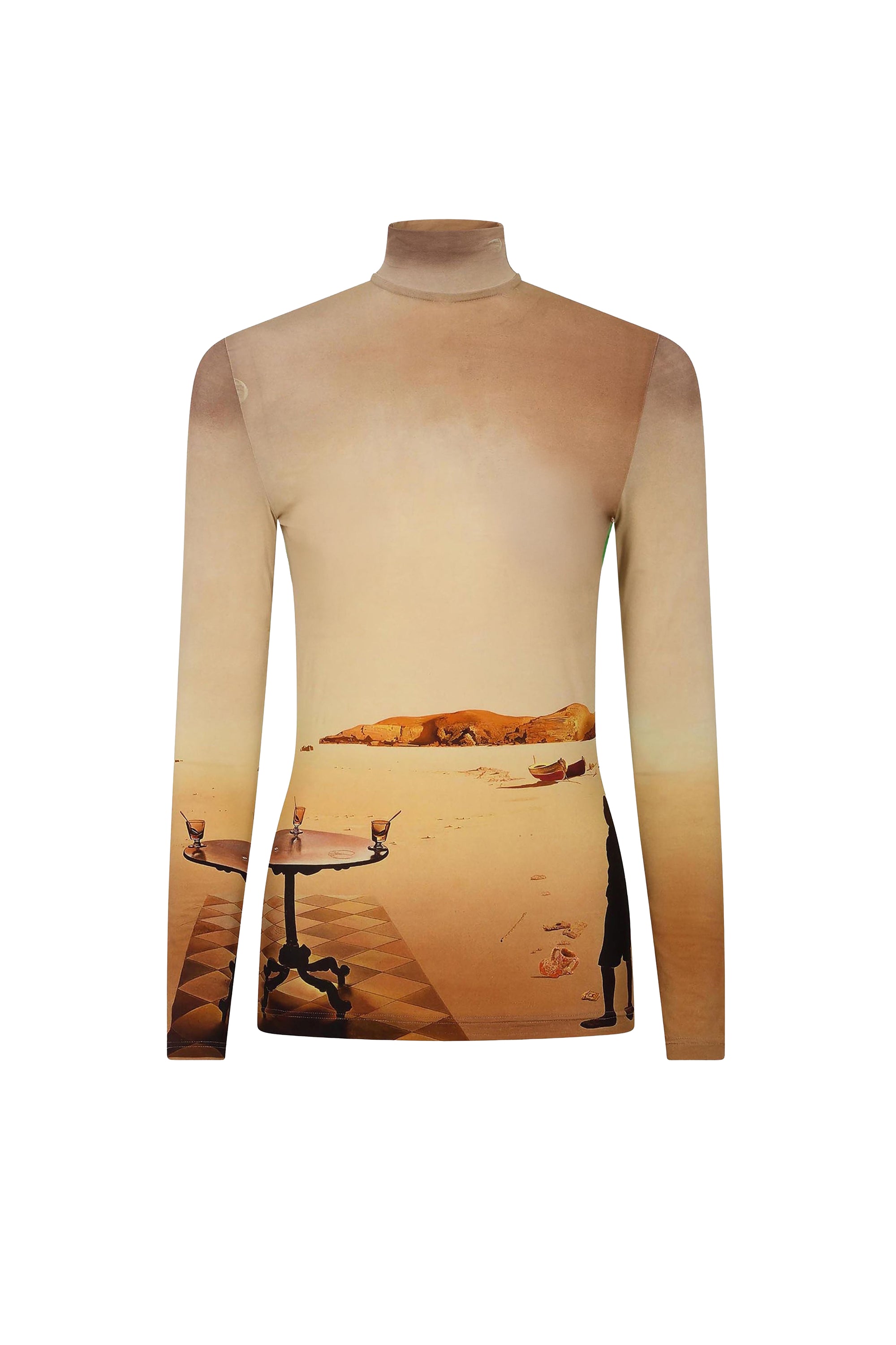 Printed high neck and long sleeve top - La Table Solaire