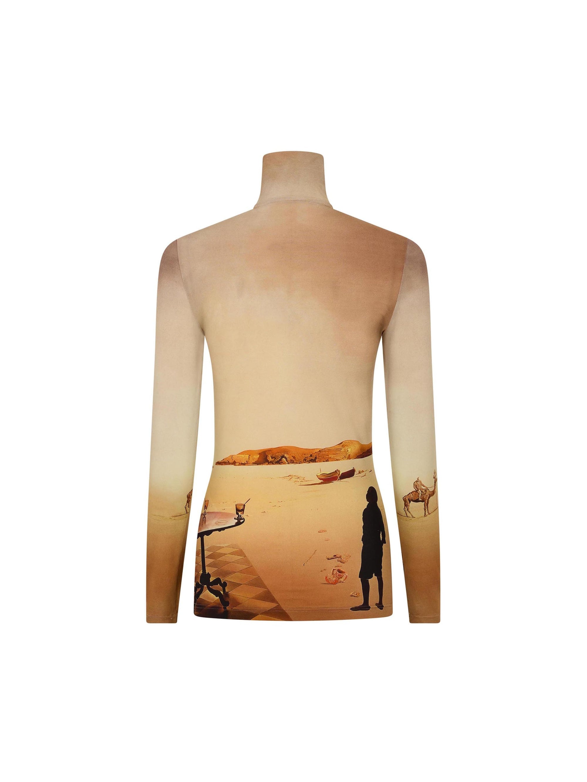 Printed high neck and long sleeve top - La Table Solaire