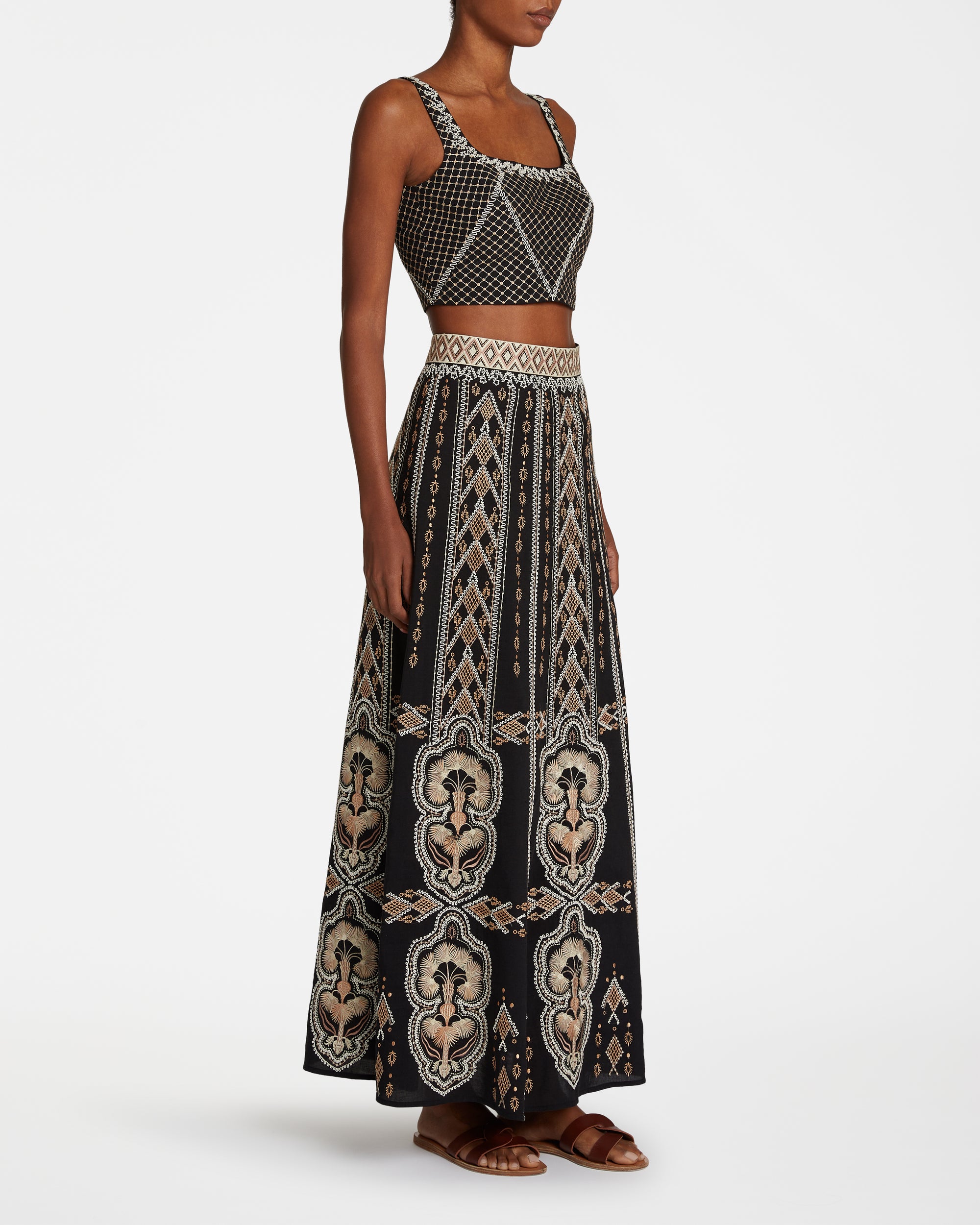 Cindarella strappy crop top - Black