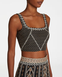Cindarella strappy crop top - Black