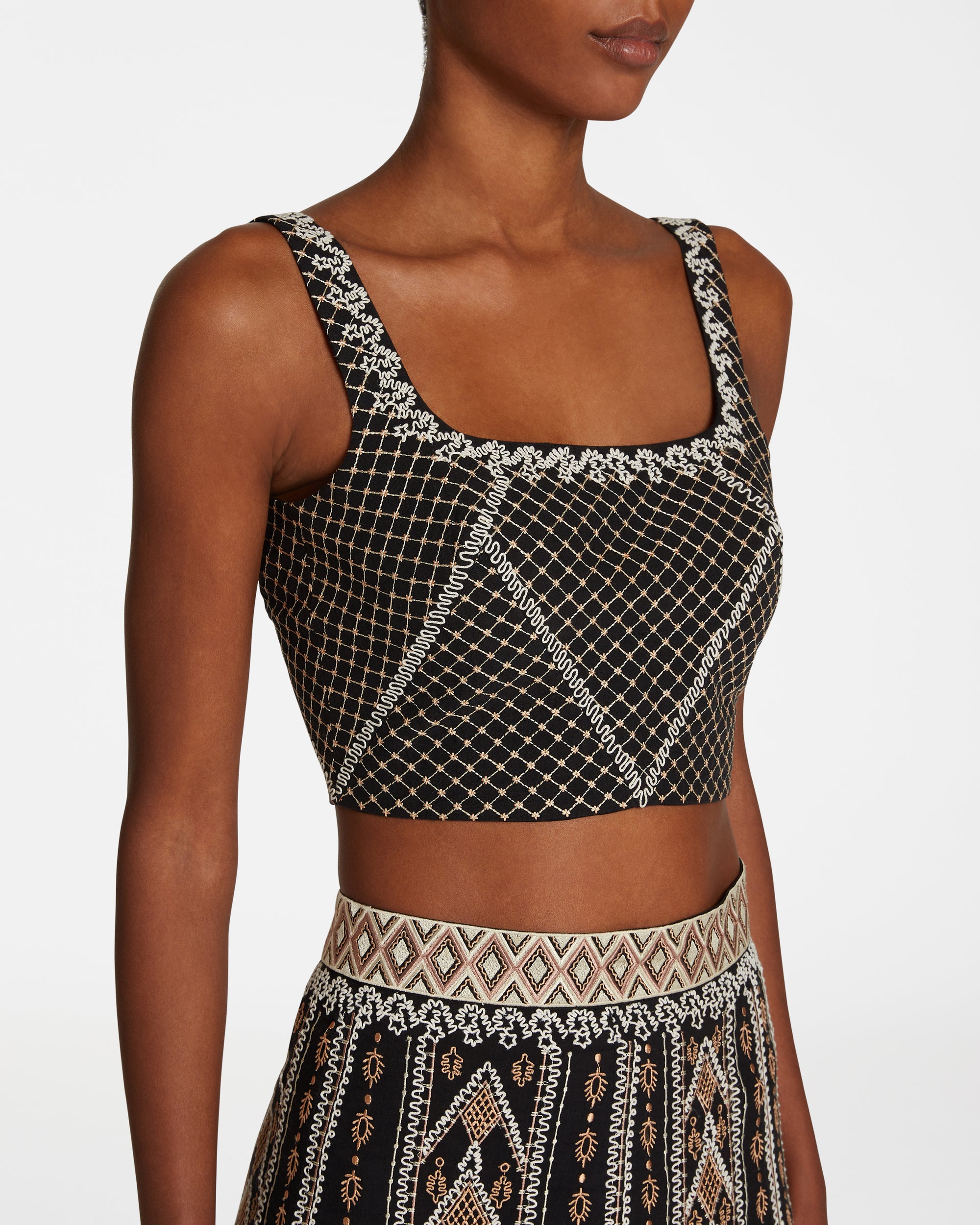 Cindarella strappy crop top - Black