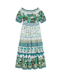 Maxi dress with bardot collar - Green
