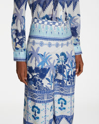 Pantalon fluide à imprimé - Blue