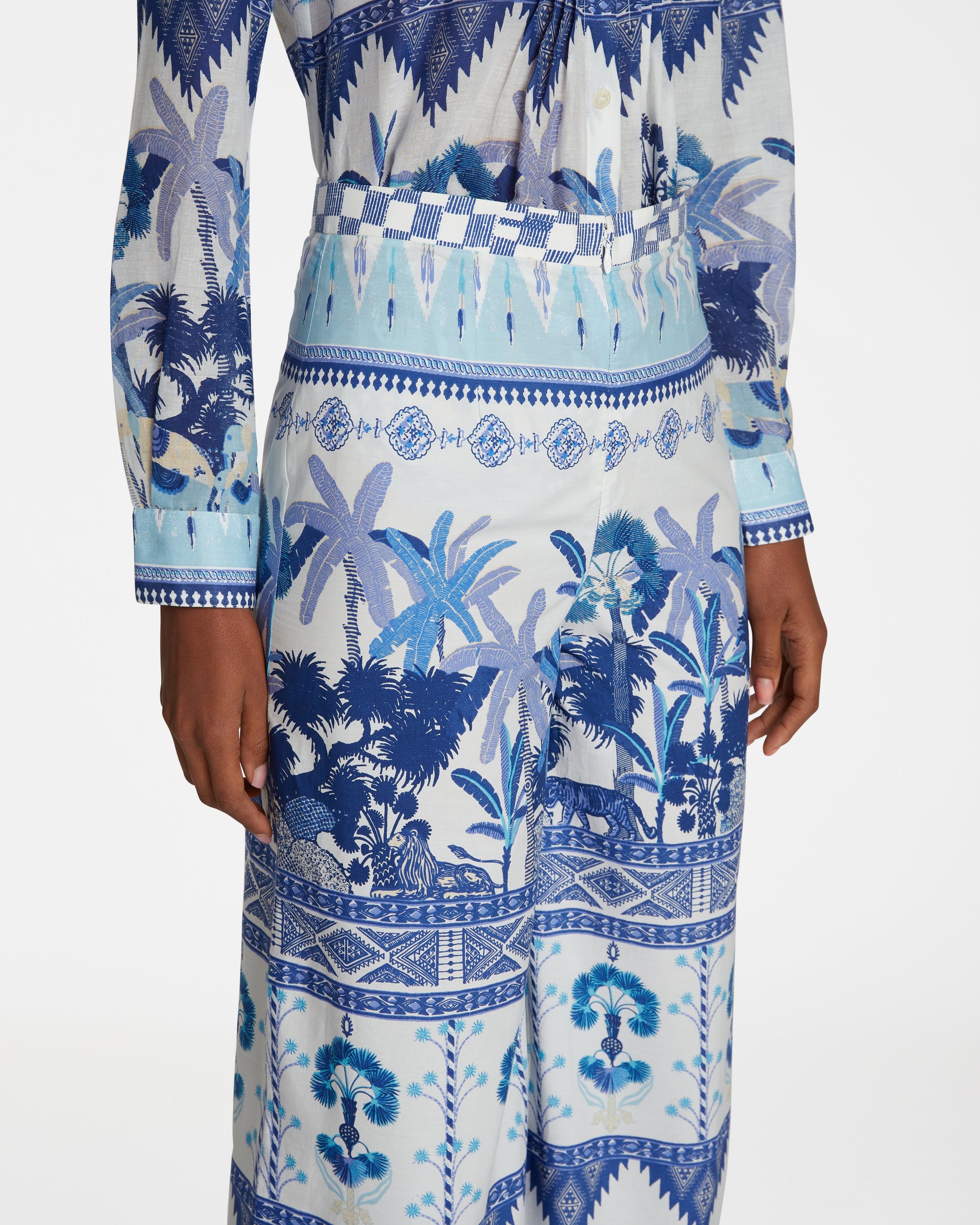 Pantalon fluide à imprimé - Blue