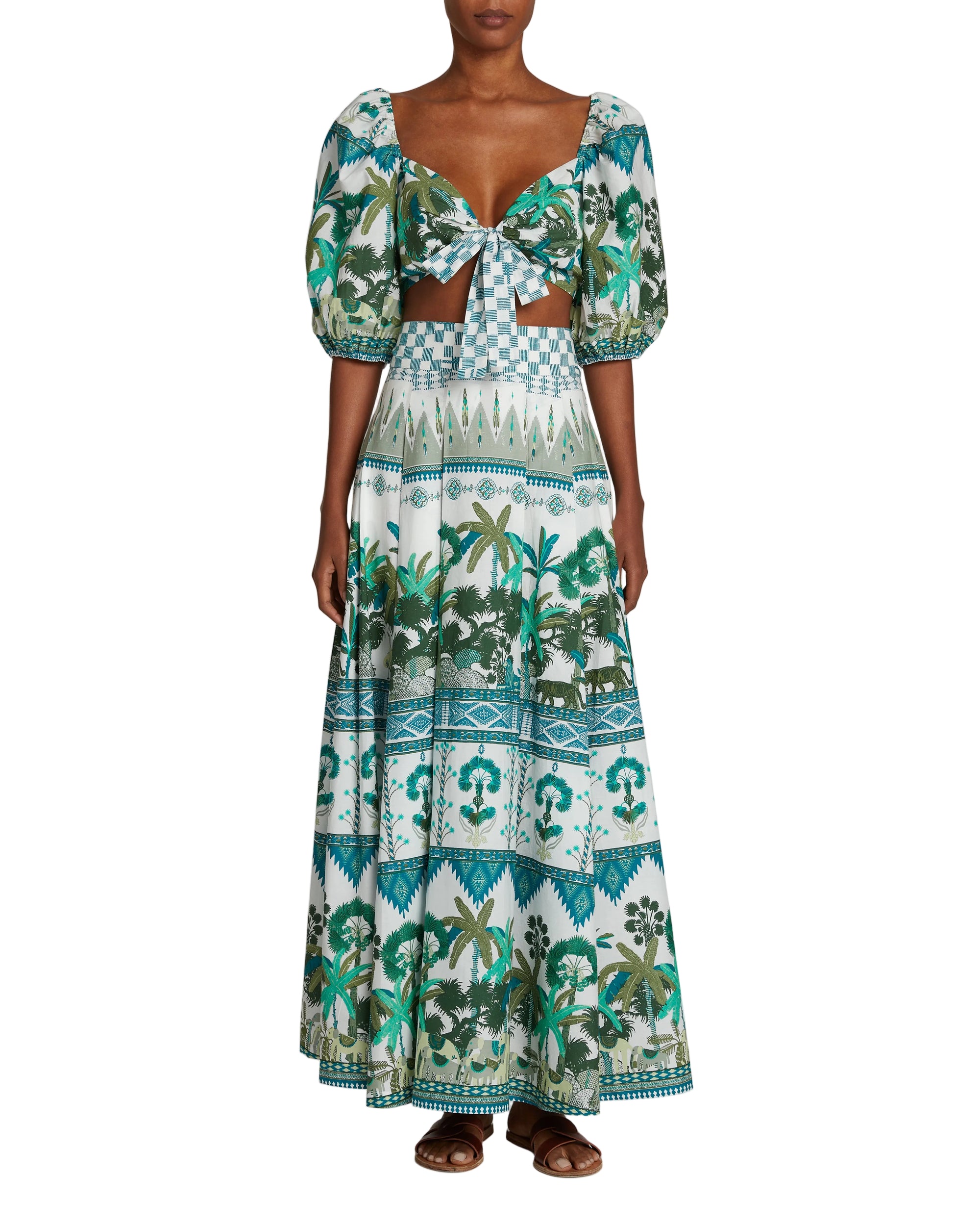 Blouse courte Thaia à nouer - Green