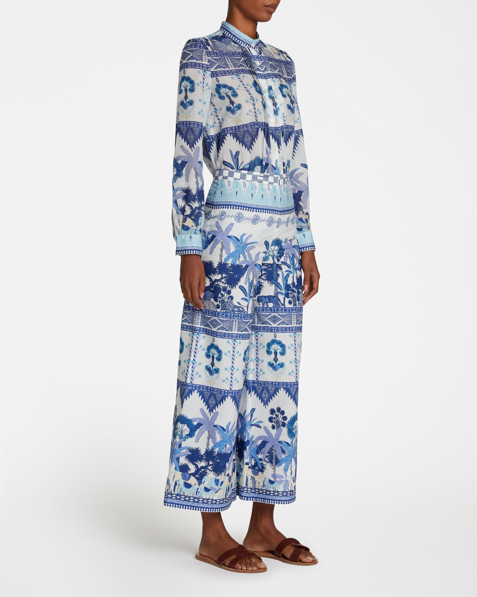 Long-sleeved blouse - Blue