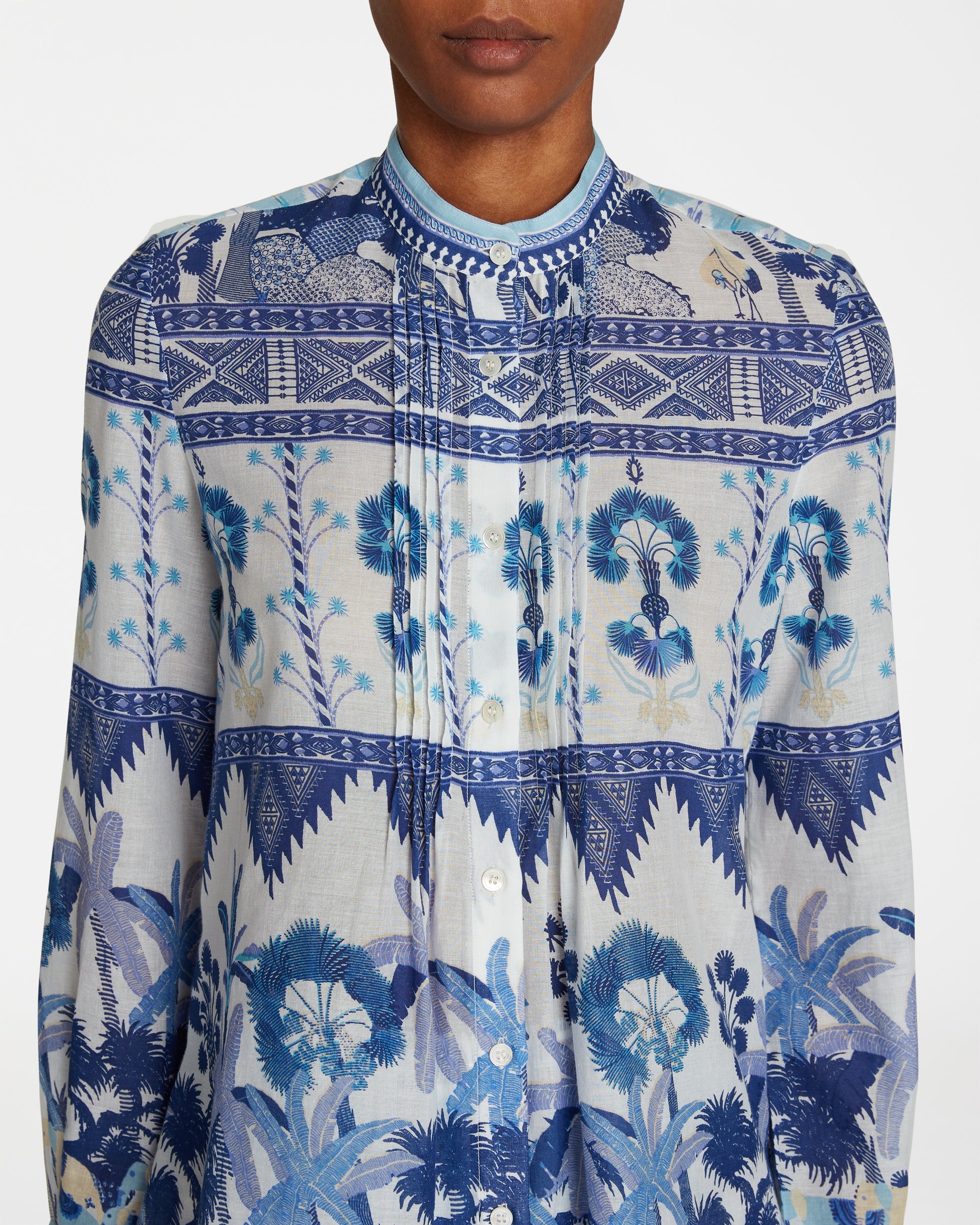 Long-sleeved blouse - Blue