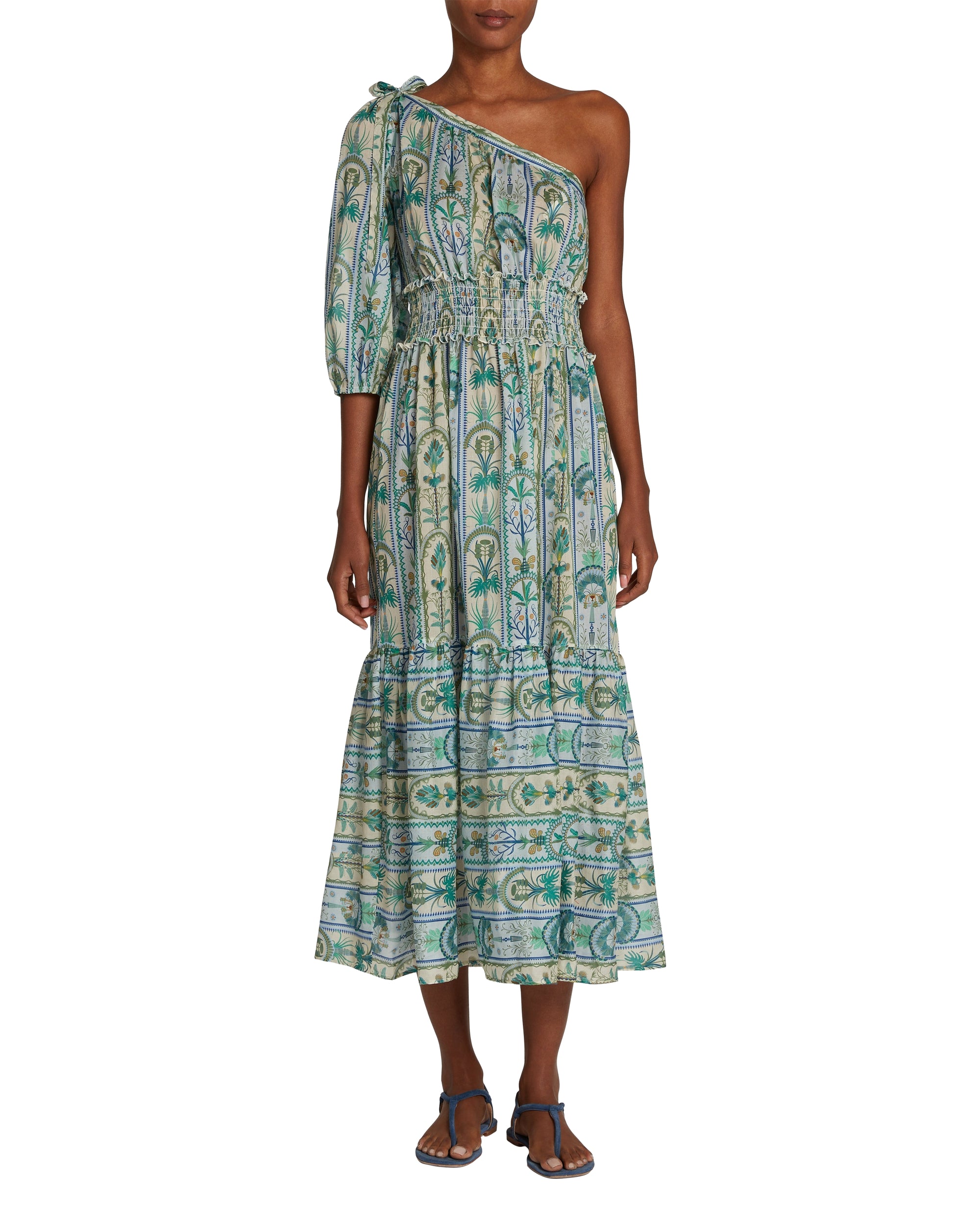 Robe midi Lia asymétrique - Blue