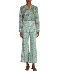 Blouse with tunisian collar - Blue