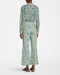 Blouse with tunisian collar - Blue