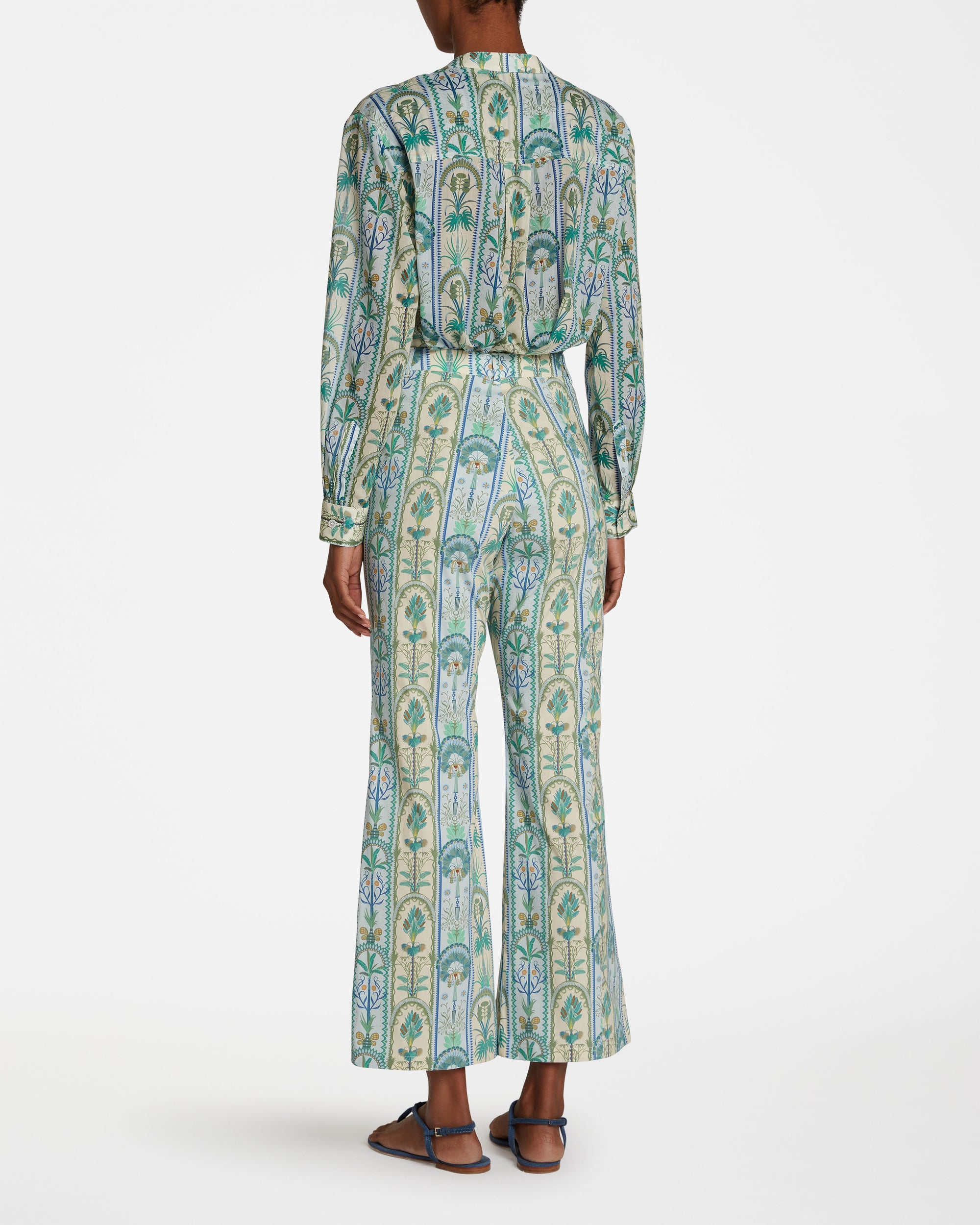 Blouse with tunisian collar - Blue