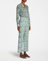 Blouse with tunisian collar - Blue