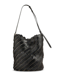 Grand sac seau Paco en cuir - Black