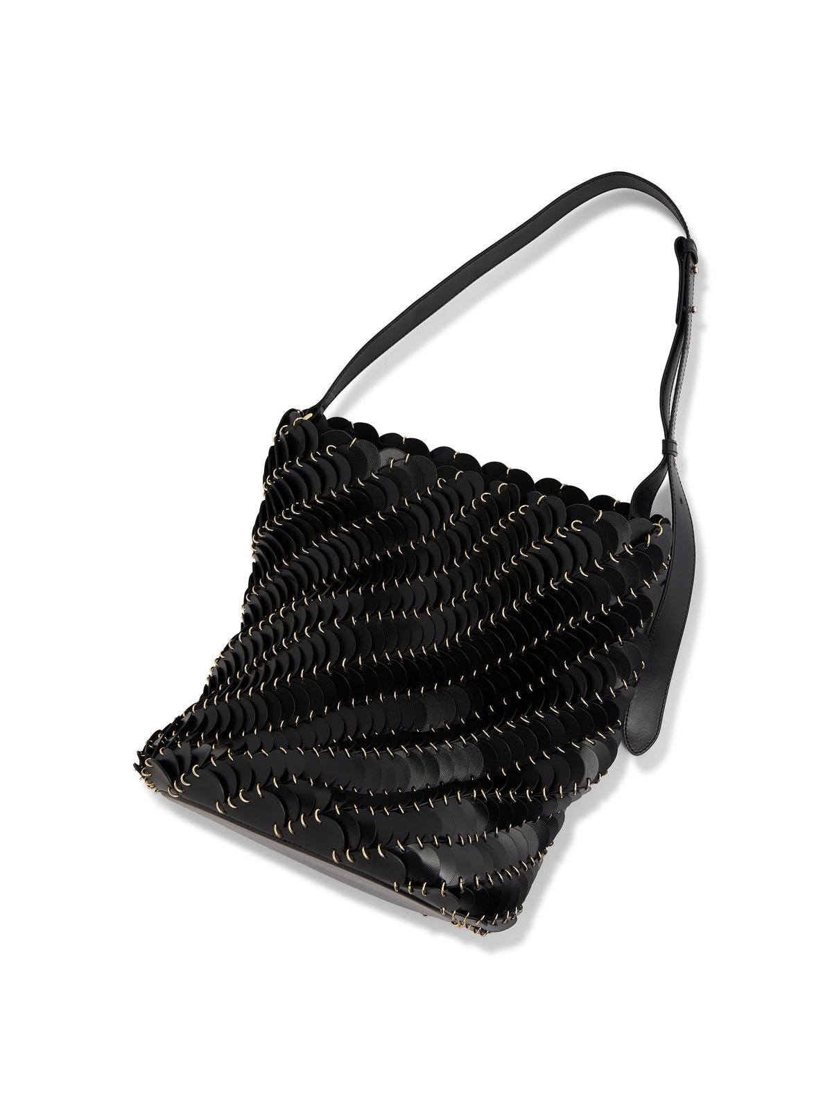 Grand sac seau Paco en cuir - Black