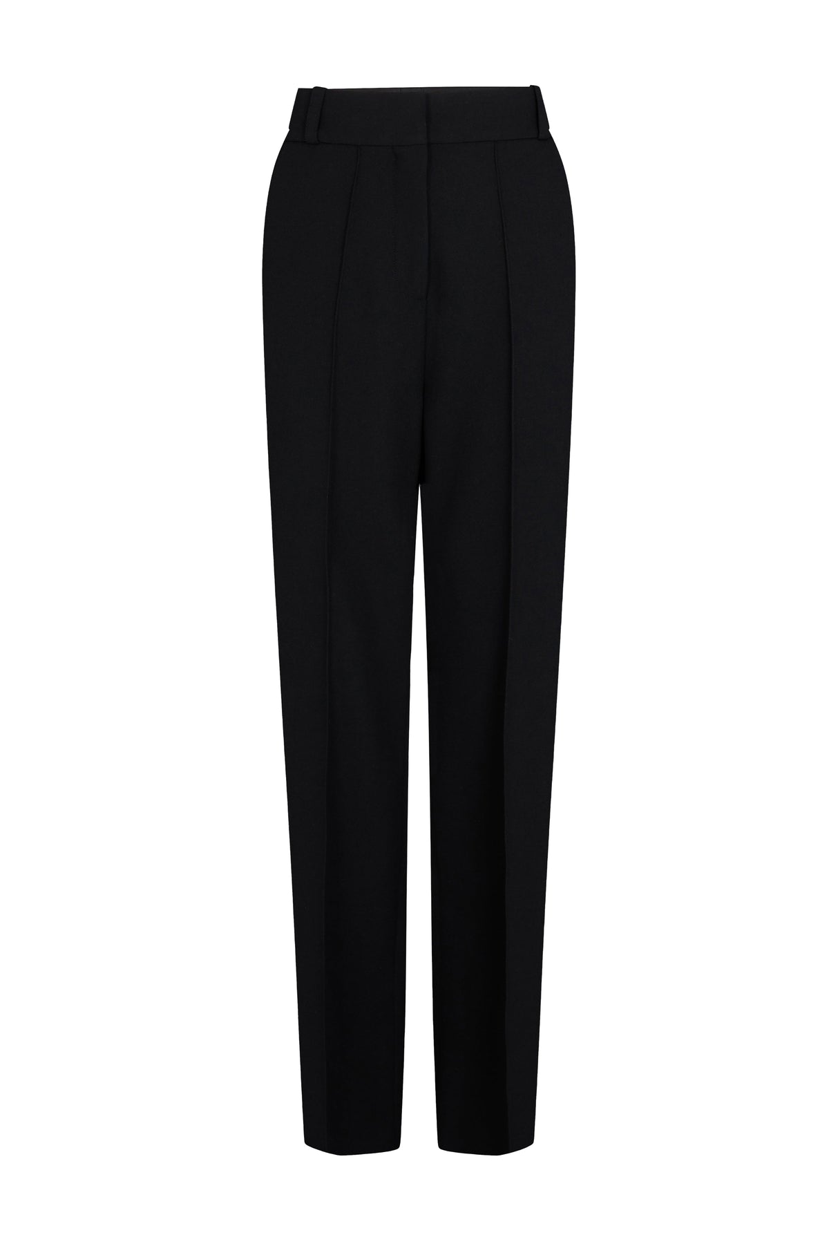 Pantalon de tailleur droit en laine - Black