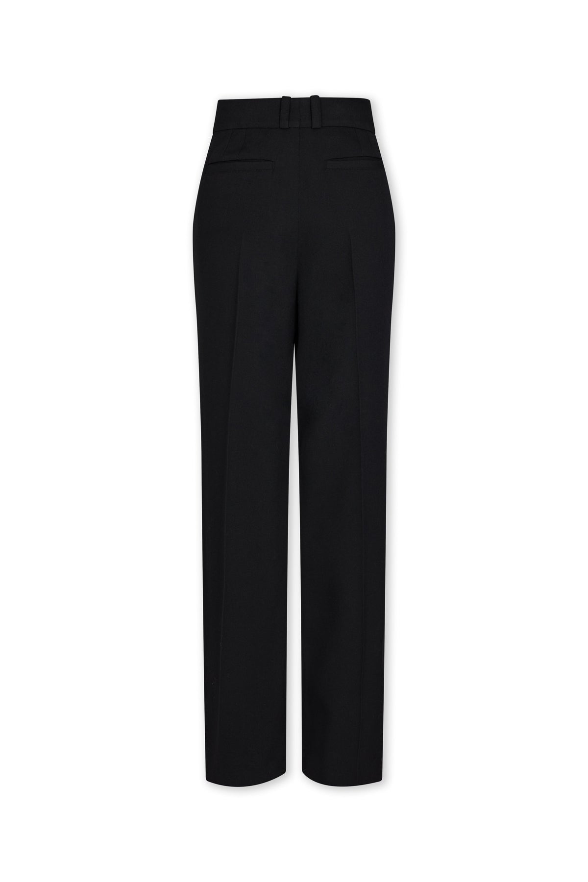 Pantalon de tailleur droit en laine - Black