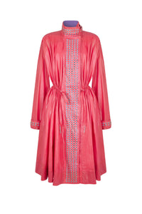 Parka fuchsia à œillets et boucles gravées - Fushia