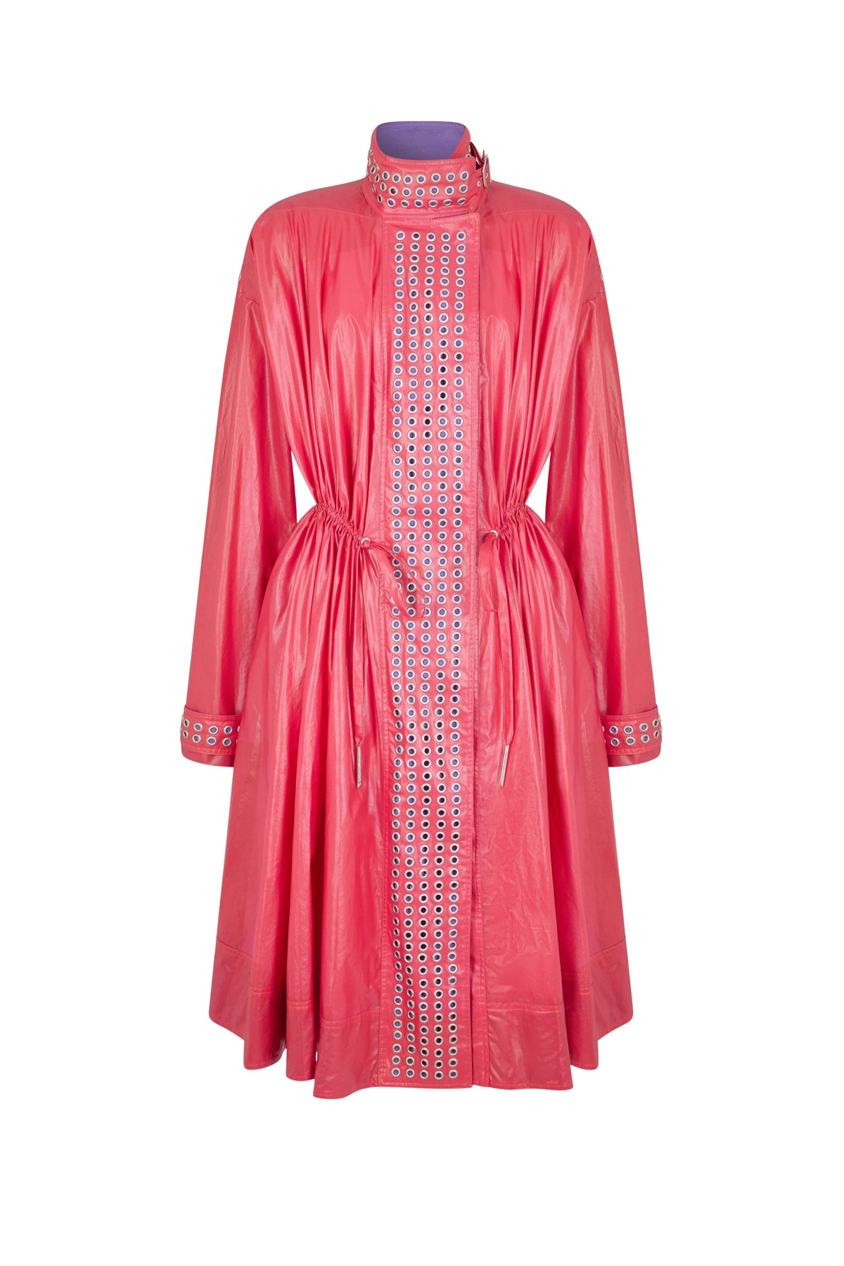 Parka fuchsia à œillets et boucles gravées - Fushia