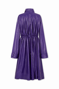 Parka ceinturée à boucles gravées - Purple