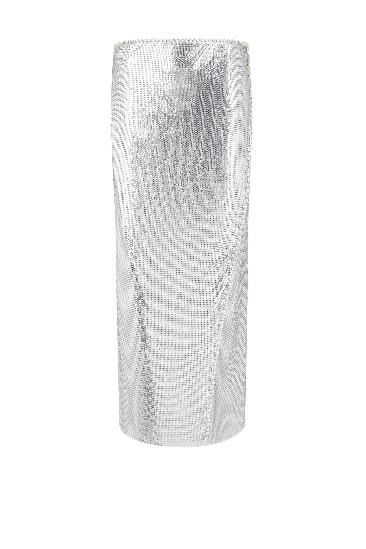 Jupe portefeuille en mesh à pression - Silver