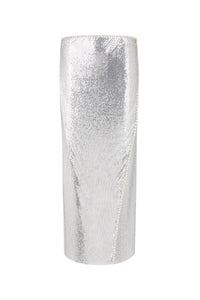 Mesh wrap skirt with press studs - Silver